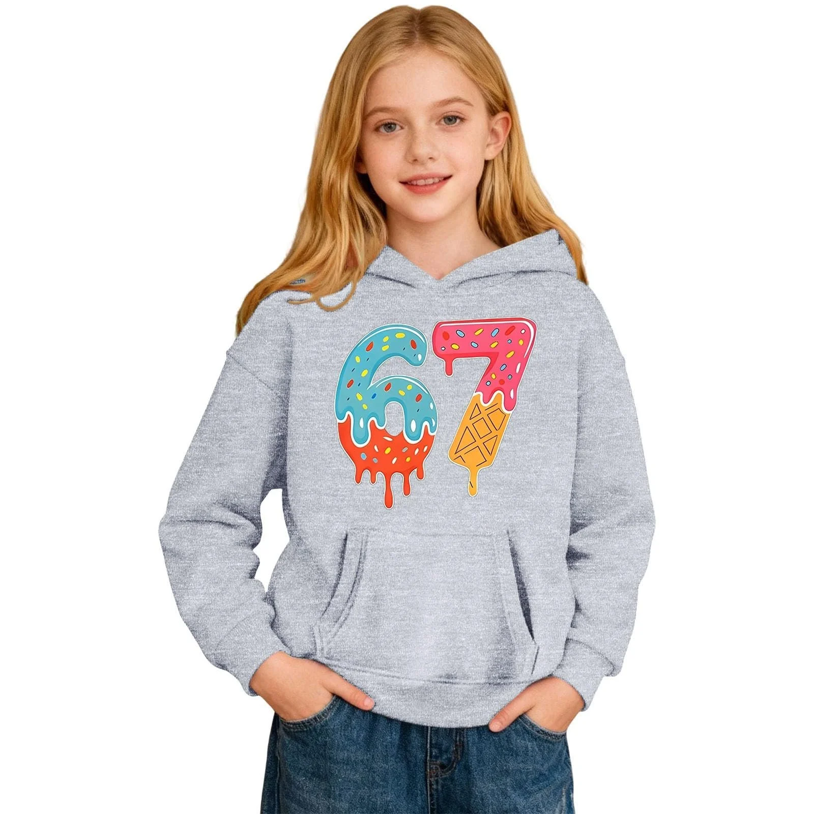 Худи Generisch для девочки, флисовый, теплый, дышащий, с графикой, мягкий, удобный, повседневный, для школы и игр, с длинными рукавами, фото №5