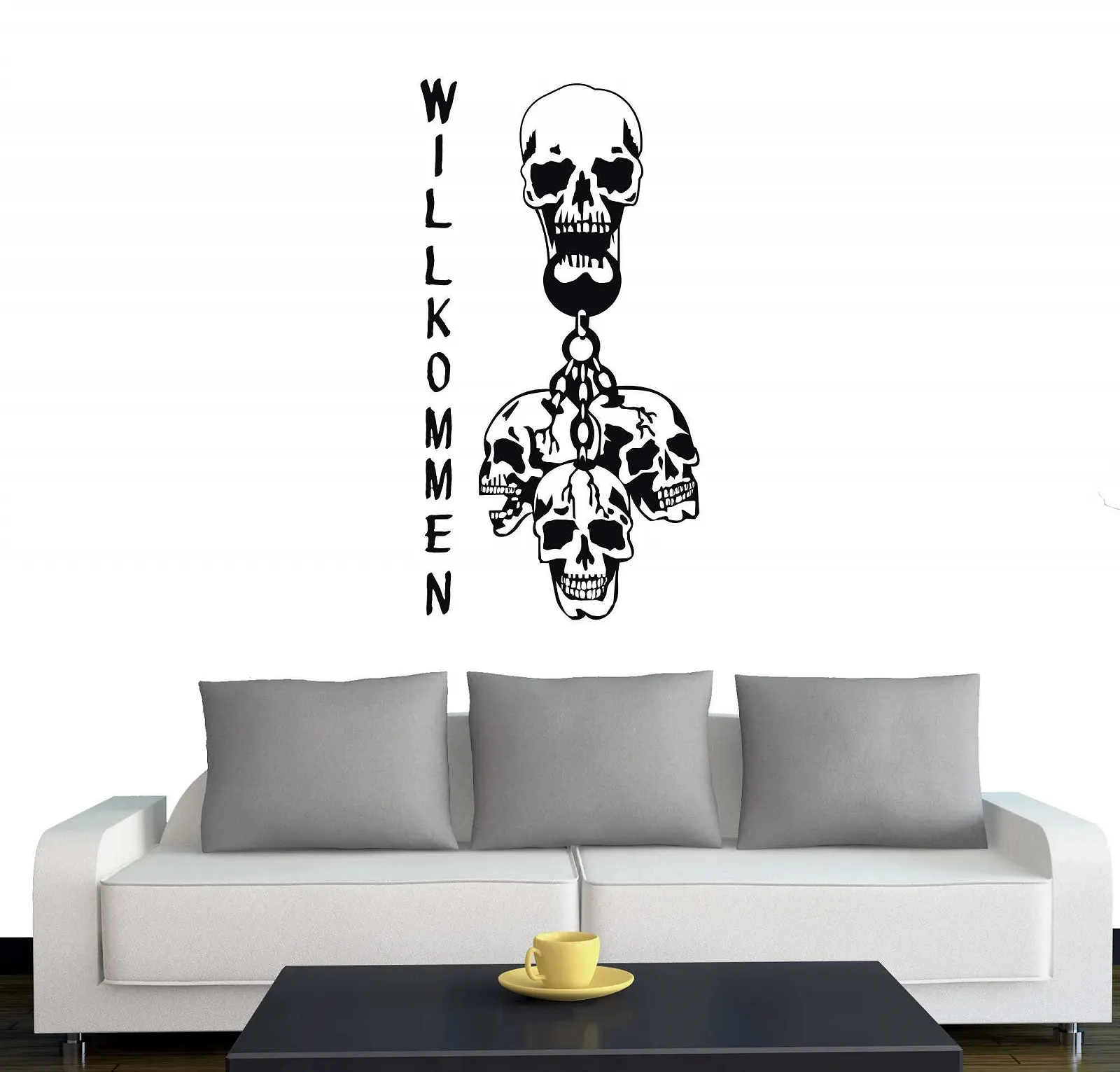 Наклейка на двері Klebesüchtig A161 Welcome Skull 60 см x 32 см Чорна, фото №1 Наклейка на двері Klebesüchtig A161 Welcome Skull 60 см x 32 см Чорна, фото №1