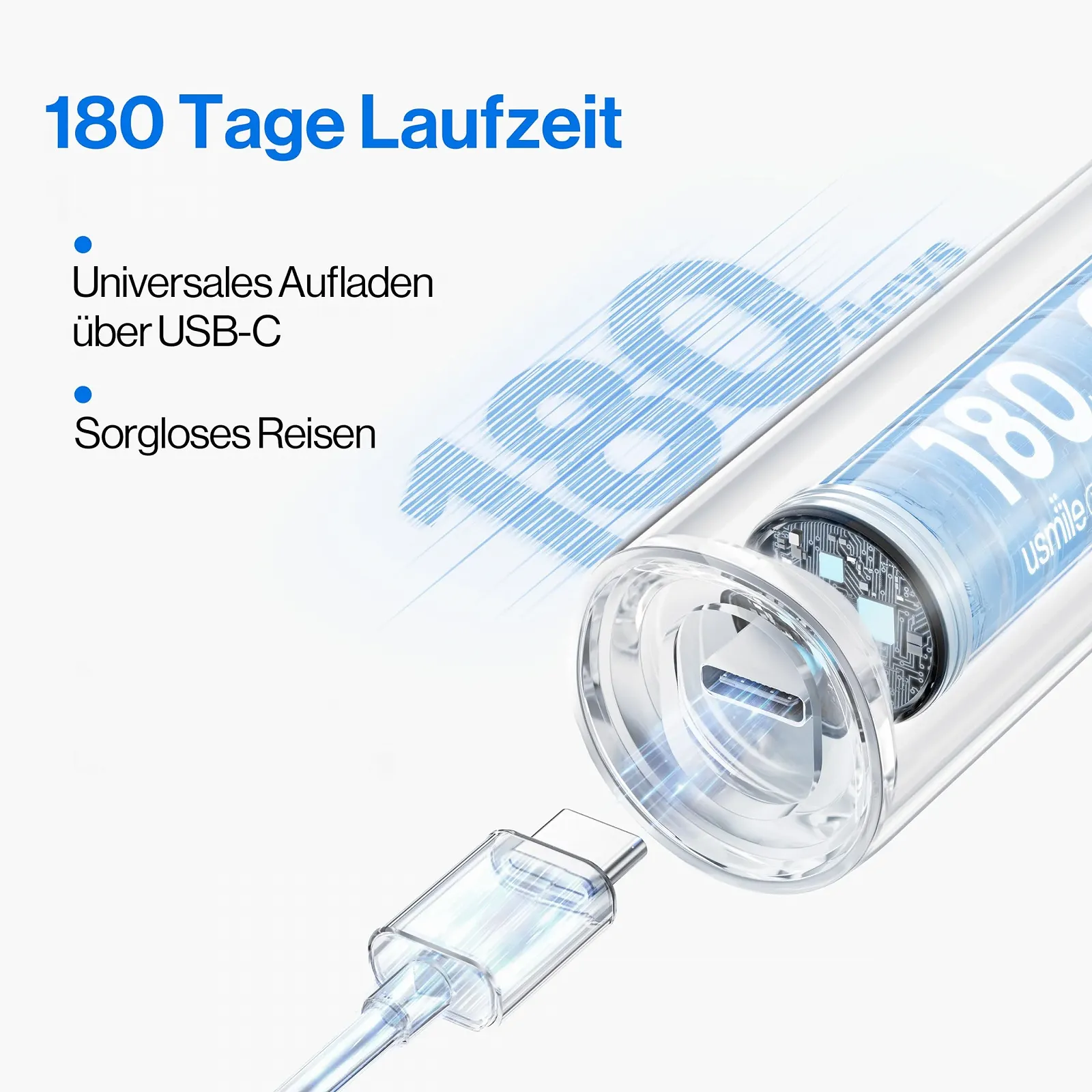 Электрическая звуковая зубная щетка usmile Y10 PRO дисплей датчик давления 4 режима 180 дней работы 2 насадки, фото №6