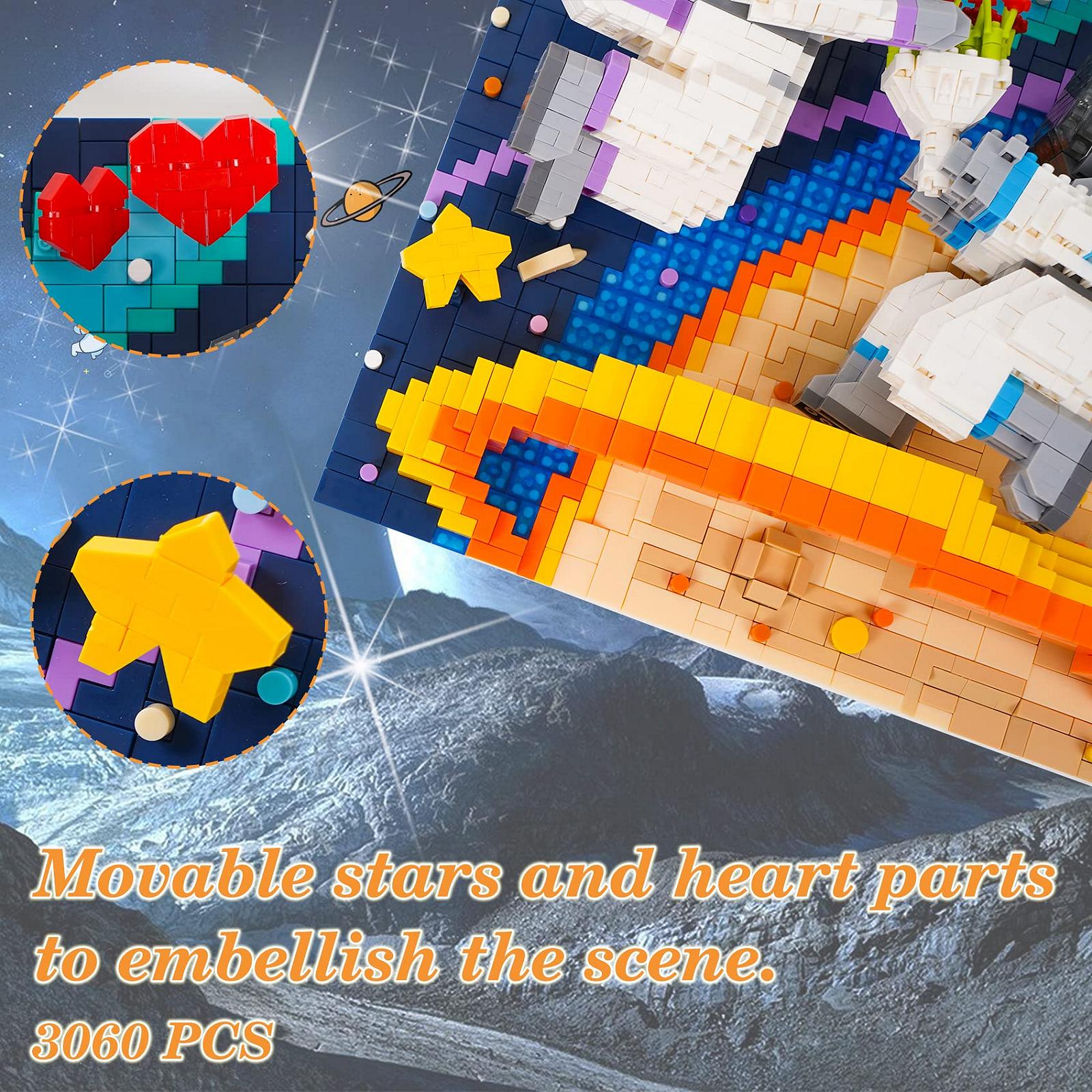 Астронавт LULUFUN Mini Building Kit 3D Art Spaceman, 3060+ элементов, фото №3