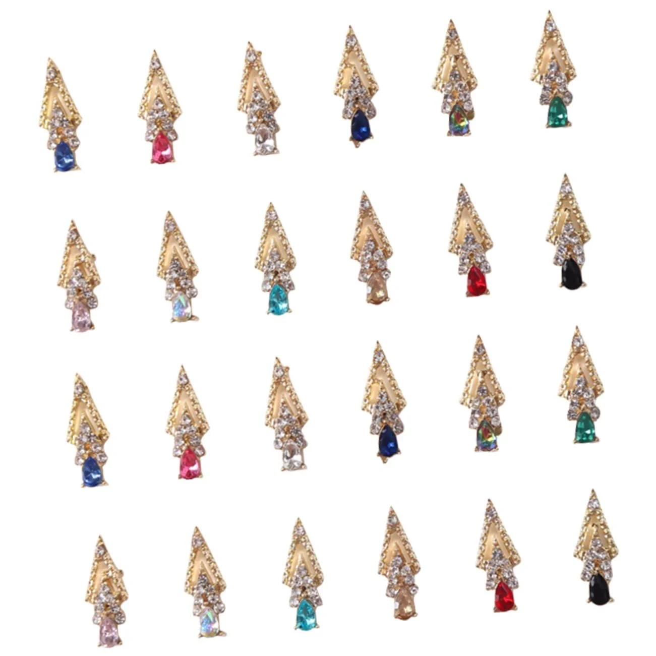 Стразы для ногтей FRCOLOR 24шт. Блестящие украшения для ногтей с уникальным дизайном, фото №1