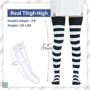 Жіночі шкарпетки DRESHOW вище коліна, смугасті, високі synthetic.ua - Фото 1