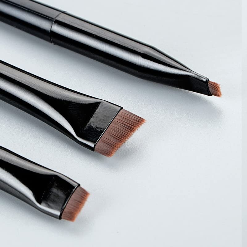 Набір інструментів для косметики Augenbrauen Eyeliner Blending Lippenstift, 3 шт., дерев'яна ручка, чорний колір, фото №4