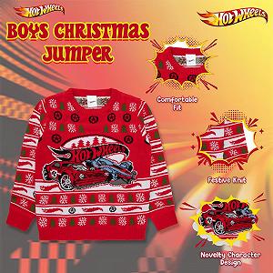 Джемпер Hot Wheels Різдвяний для хлопчиків, В'язаний акриловий джемпер synthetic.ua - Фото 1