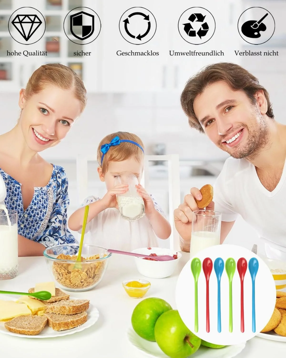 Набір пластикових ложок, 6 штук, різнокольорові, фото №5 Набір пластикових ложок, 6 штук, різнокольорові, фото №5