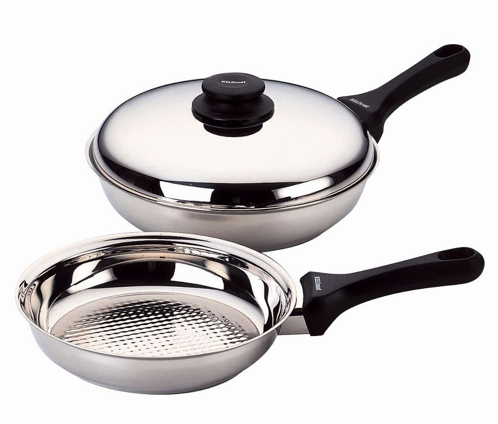 Сковорода Kelomat Grillmeister 1849-351 с крышкой из нержавеющей стали круглая диаметром 28 см нержавеющая сталь, фото №4