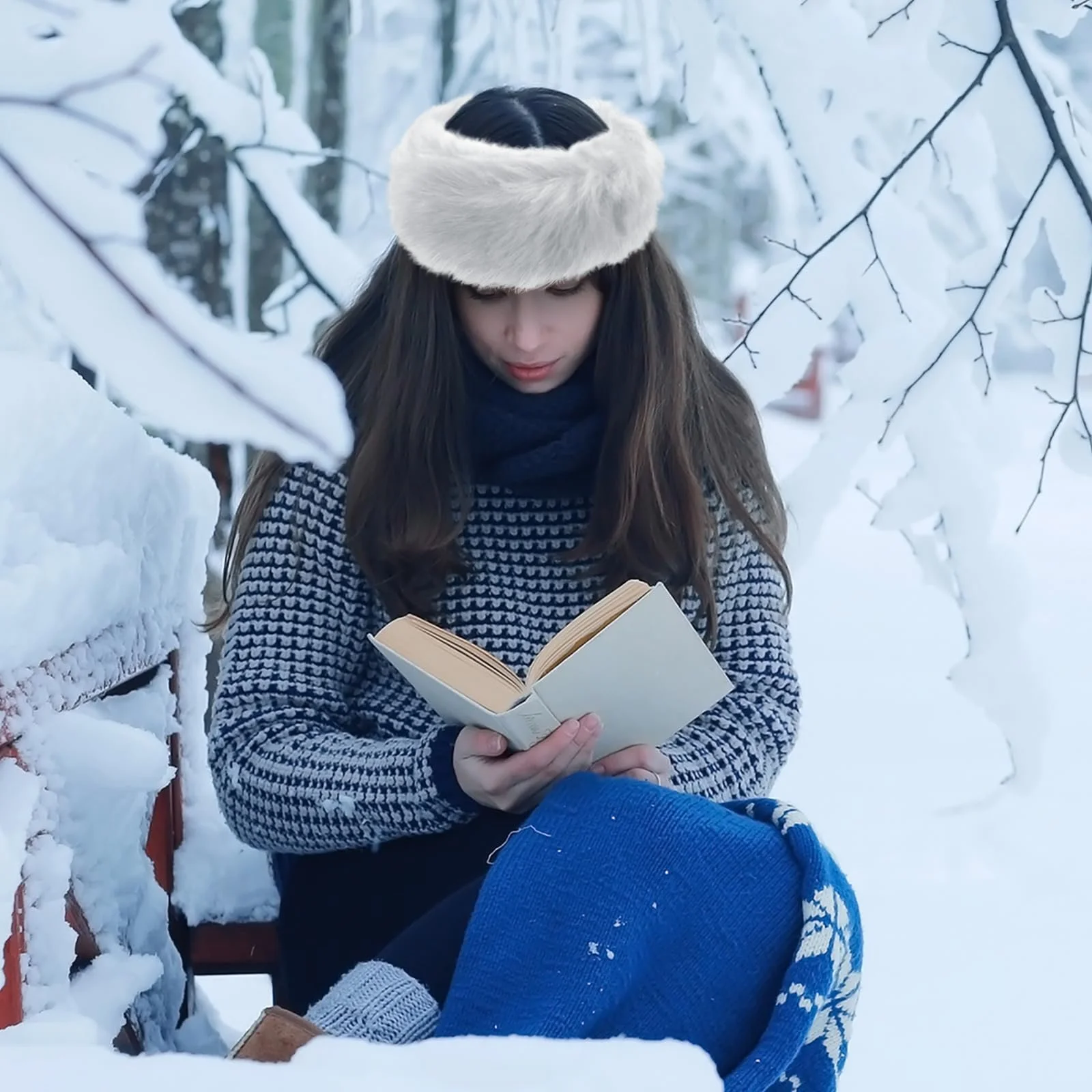 Пов'язка WLLHYF зі штучного хутра для жінок, фото №8