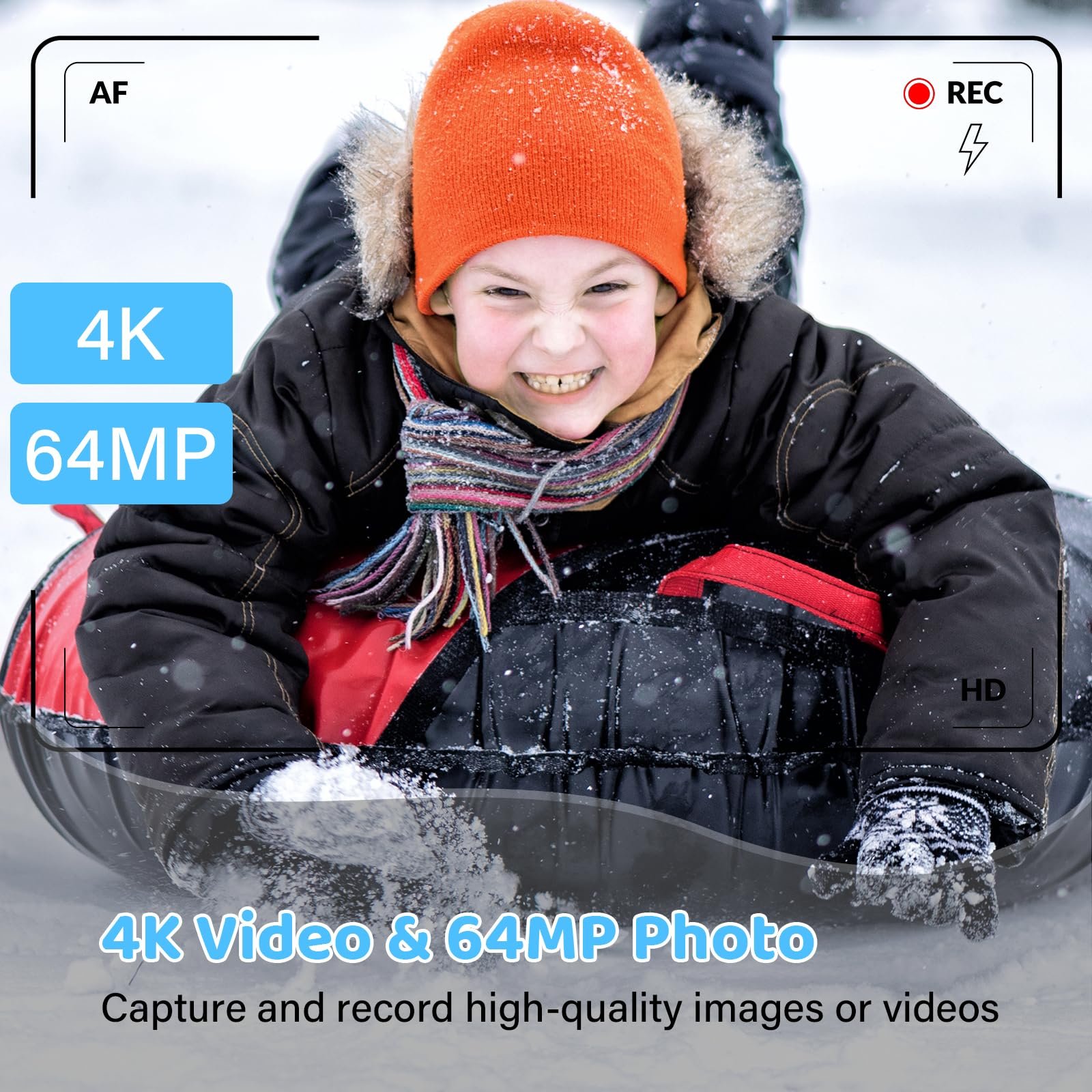 Цифровая Камера 4K FHD Vlogging Компактная Камера 64MP 16x Цифровой Зум, Перезаряжаемая 2.8" Мини Детская Камера Карта Памяти 32GB, фото №2