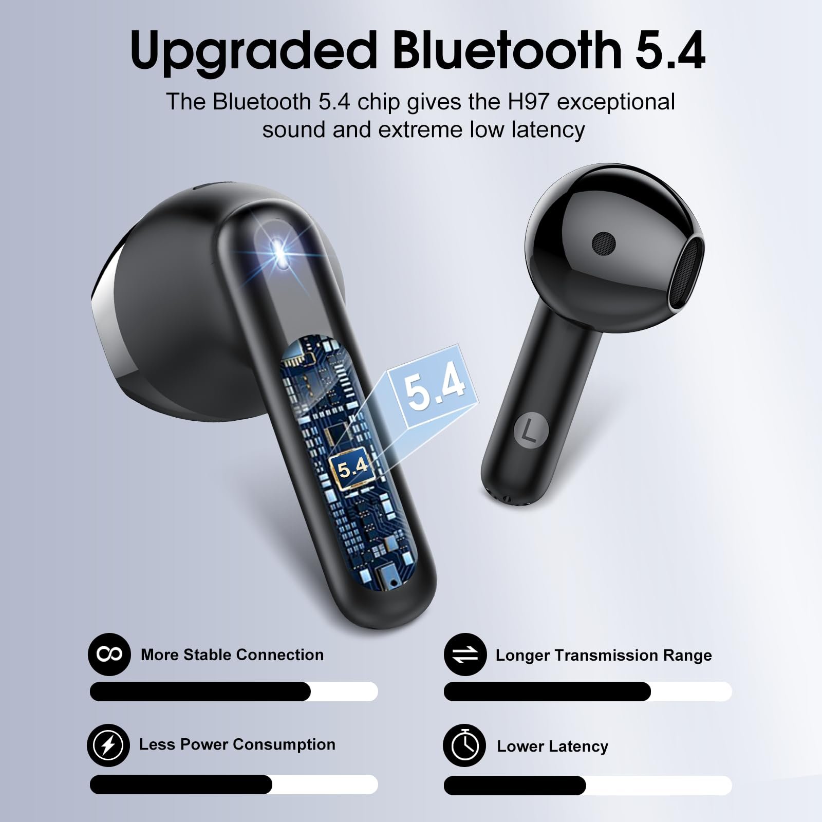 Беспроводные наушники Bluetooth 5.4 Cillso, водонепроницаемые, USB-C, LED дисплей, наушники с микрофоном с шумоподавлением, фото №7