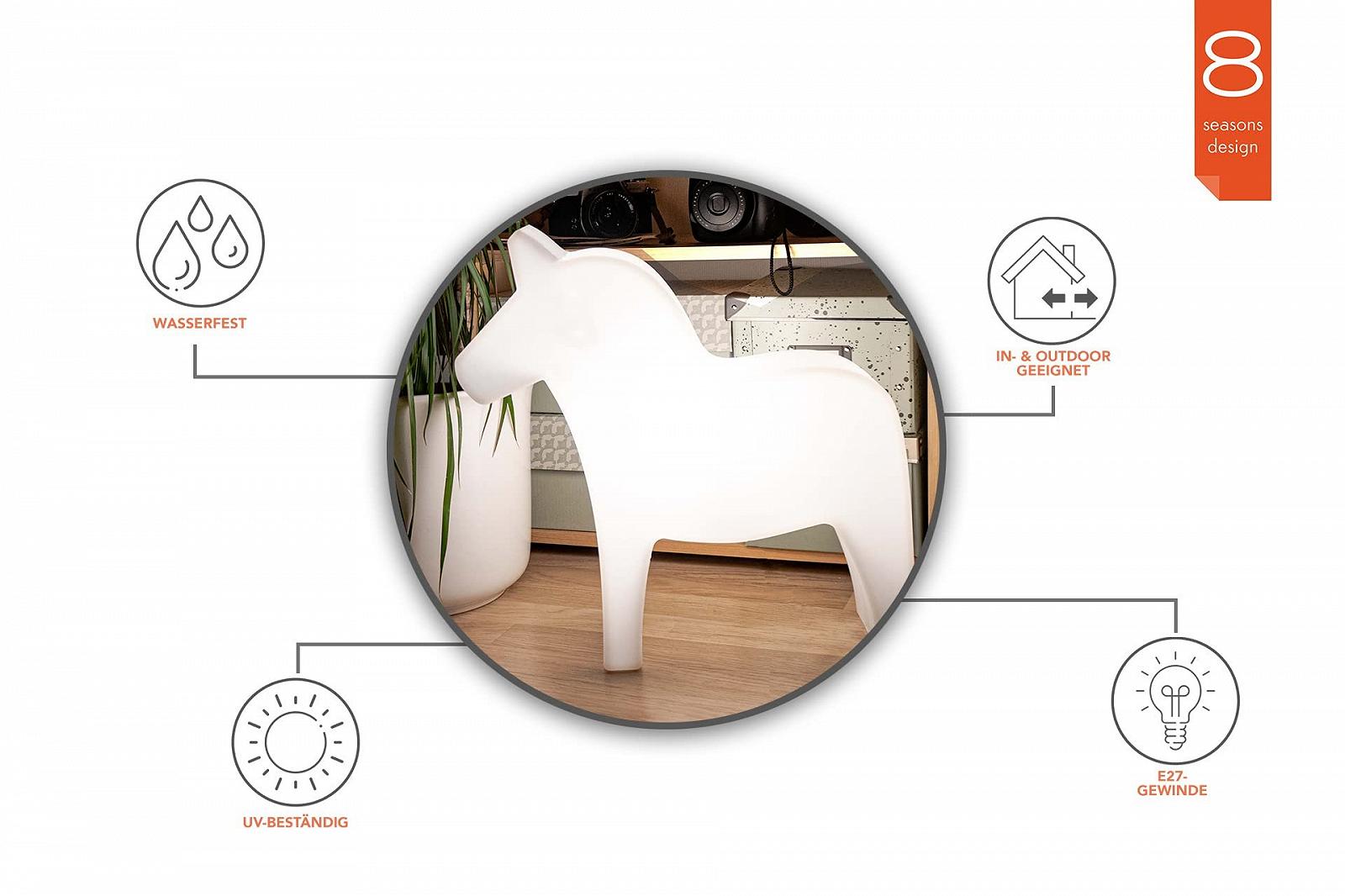 Настільна лампа 8 seasons Design Shining Dala Horse E27 43 см біла, фото №2