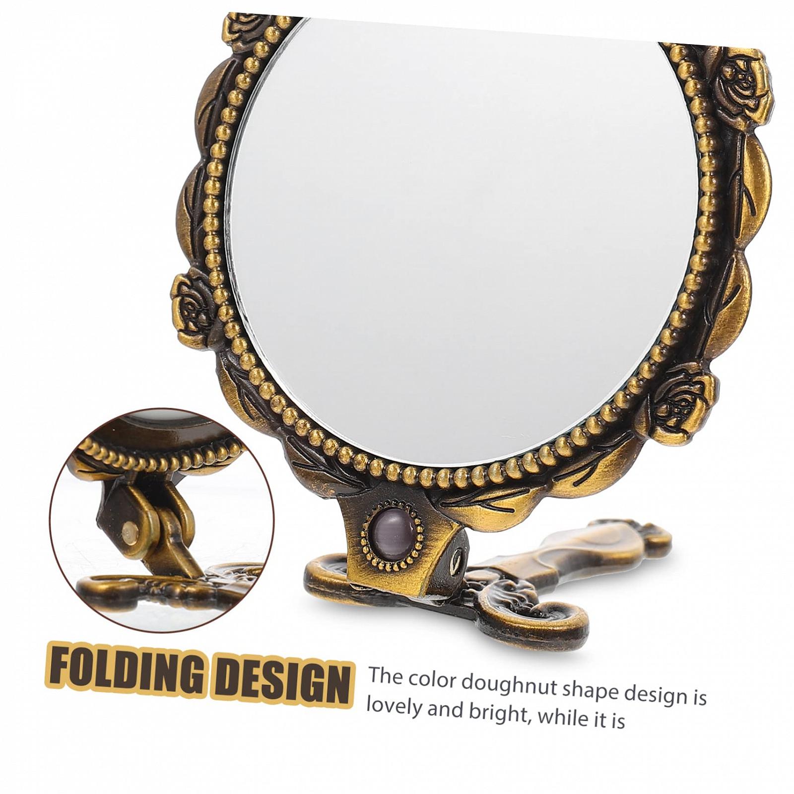 Зеркало Angoily 3St с ручкой портативное складное зеркало маленькое ручное складное дорожное зеркало чувствительное подарочное зеркало для макияжа путешествия, фото №3