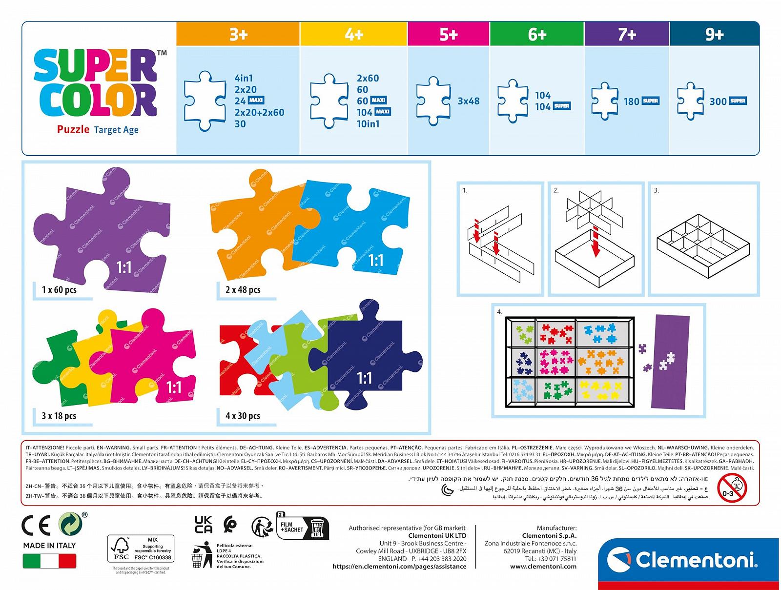 Набор пазлов Clementoni Animal Friends 20283 10-в-1 (3 x 18, 4 x 30, 2 x 48, 1 x 60 шт.) от 4 лет, фото №3