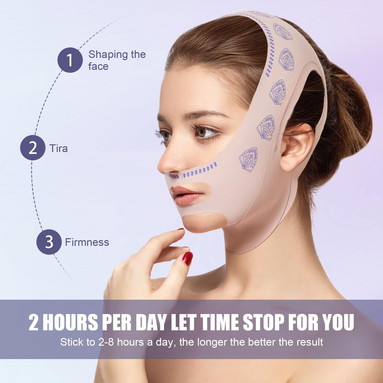 Маска для обличчя V-подібної форми для сну (2 шт.) Маска для видалення подвійного підборіддя, фото №5