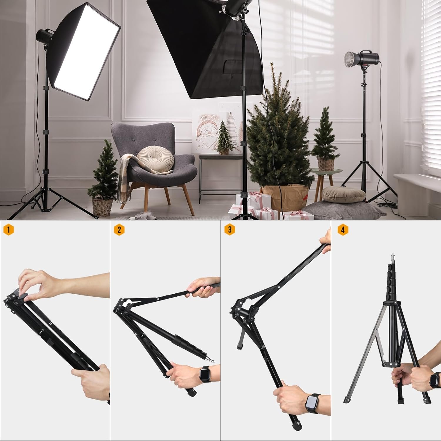 Штатив для студийного освещения TARION FLS-20 Черный, фото №5