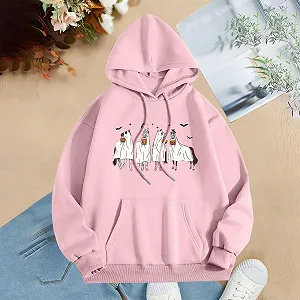 Худі Жіночий Геловін Принт Привид Гарбуз synthetic.ua - Фото 1