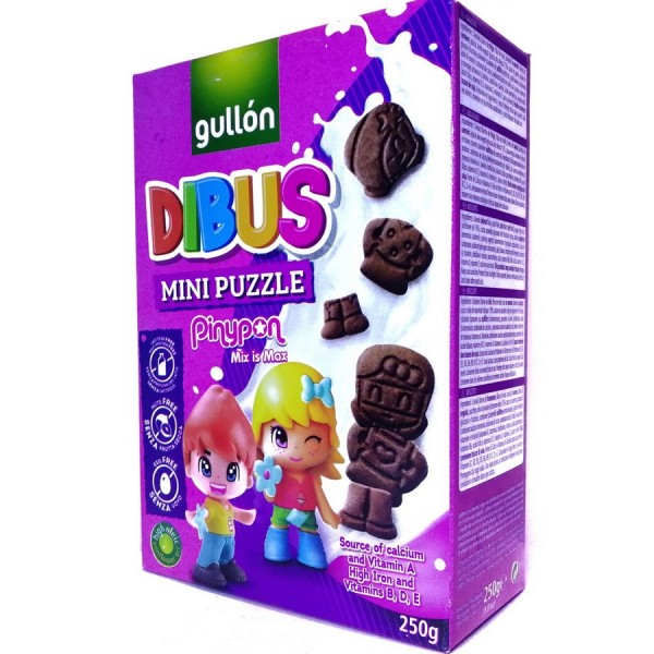 Печенье Gullon шоколадное детское Dibus 250г, фото №1 Печенье Gullon шоколадное детское Dibus 250г, фото №1