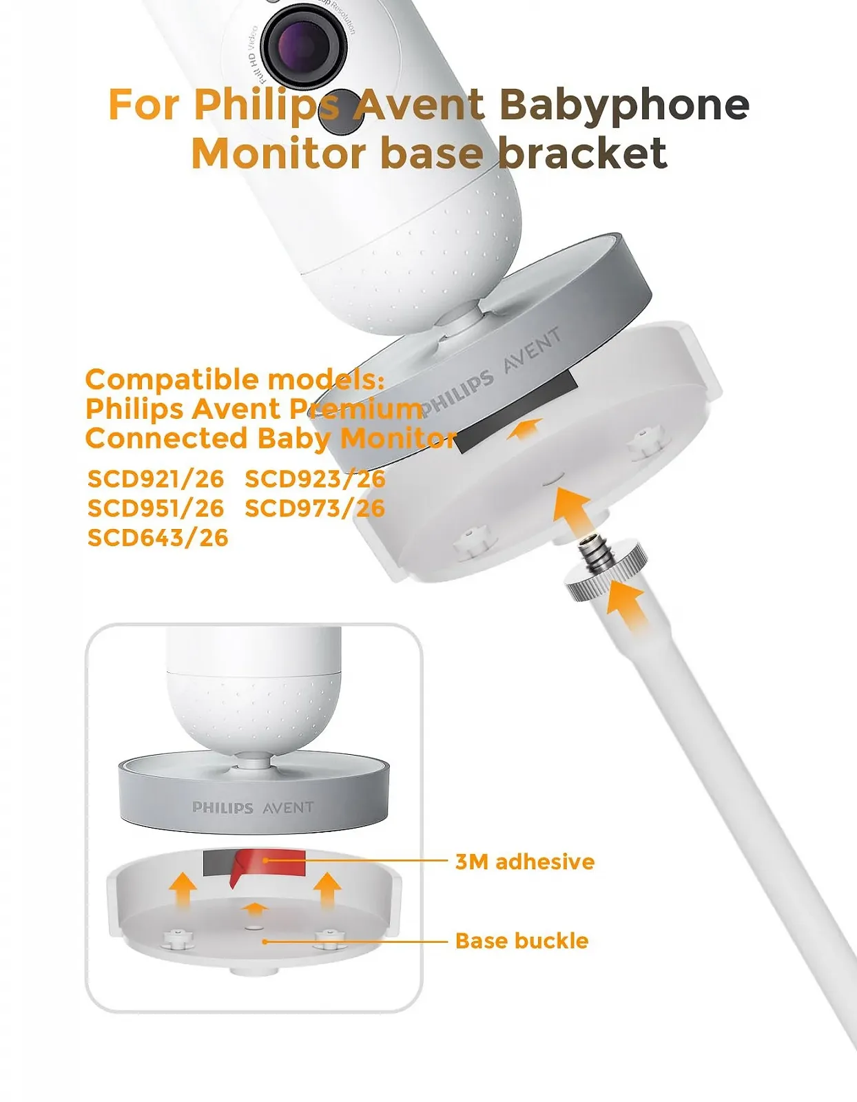 Тримач для відеоняні Philips Avent SCD923/26 SCD643/26 Flexible Mount Accessory, фото №2 Тримач для відеоняні Philips Avent SCD923/26 SCD643/26 Flexible Mount Accessory, фото №2