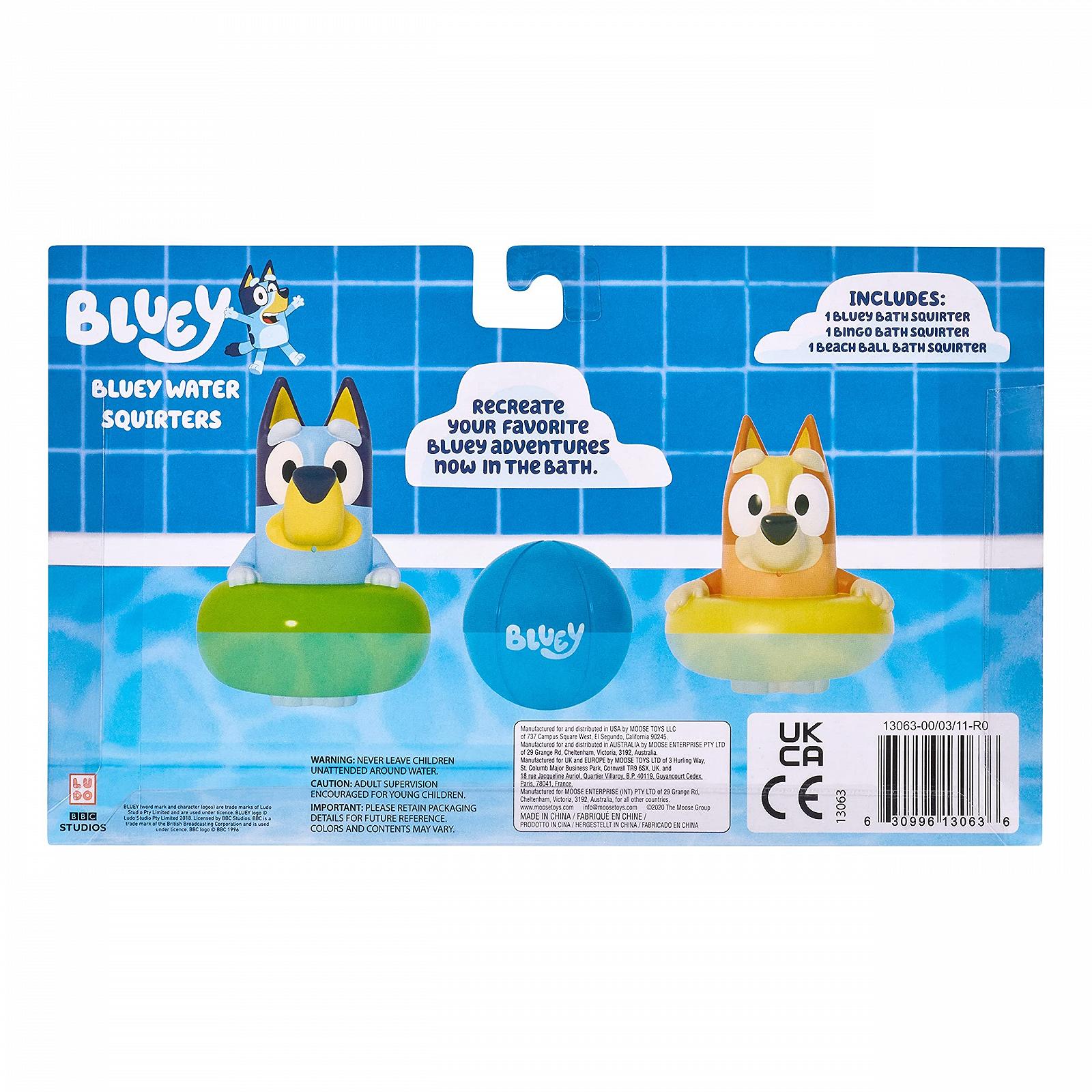 Іграшка для ванни Bluey Bluey and Bingo з функцією розпилення води та м'ячем, фото №2