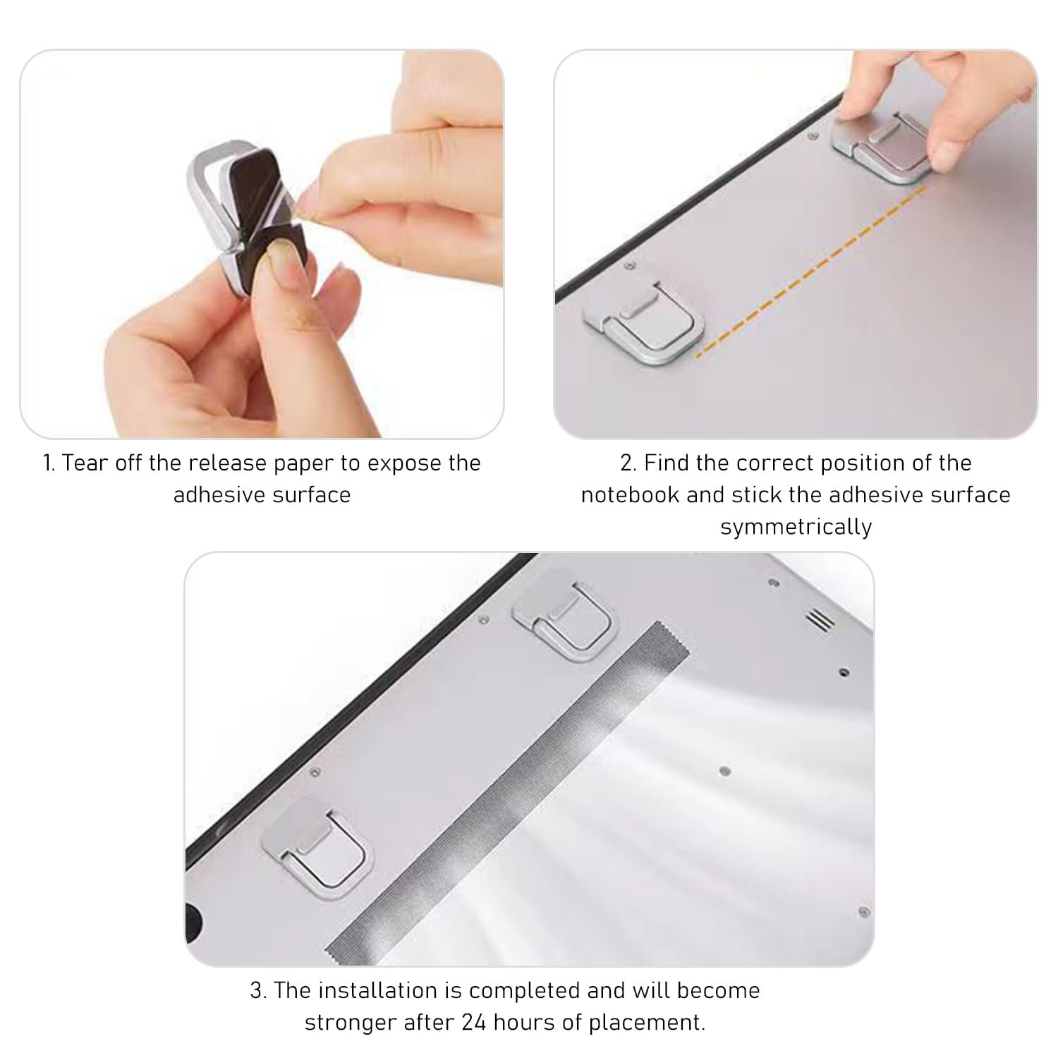 Подставка для клавиатуры 2 пары, для ноутбука, портативная (Черный, Серебристый), фото №4 Подставка для клавиатуры 2 пары, для ноутбука, портативная (Черный, Серебристый), фото №4