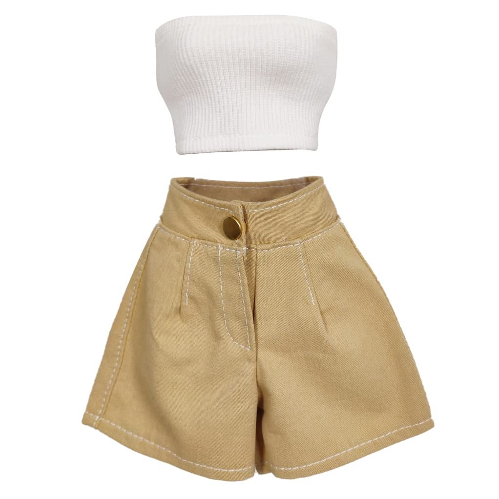 Одяг Proudoll 1/3 BJD Стильний Набір для Ляльки вручну квіткова блузка, топ, шорти, шапка, перука, сумка через плече та високі підбори, Сумісний з ляльками 1/3 60 см 24 дюйми SD, фото №4