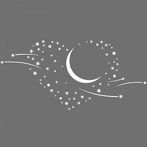 Наклейка на стіну Grandora 1011W Серце Місяць Катапульта 120 x 58 cm Білий - Фото 1