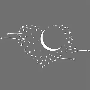 Наклейка на стіну Grandora 1011W Серце Місяць Катапульта 120 x 58 cm Білий - Фото 1