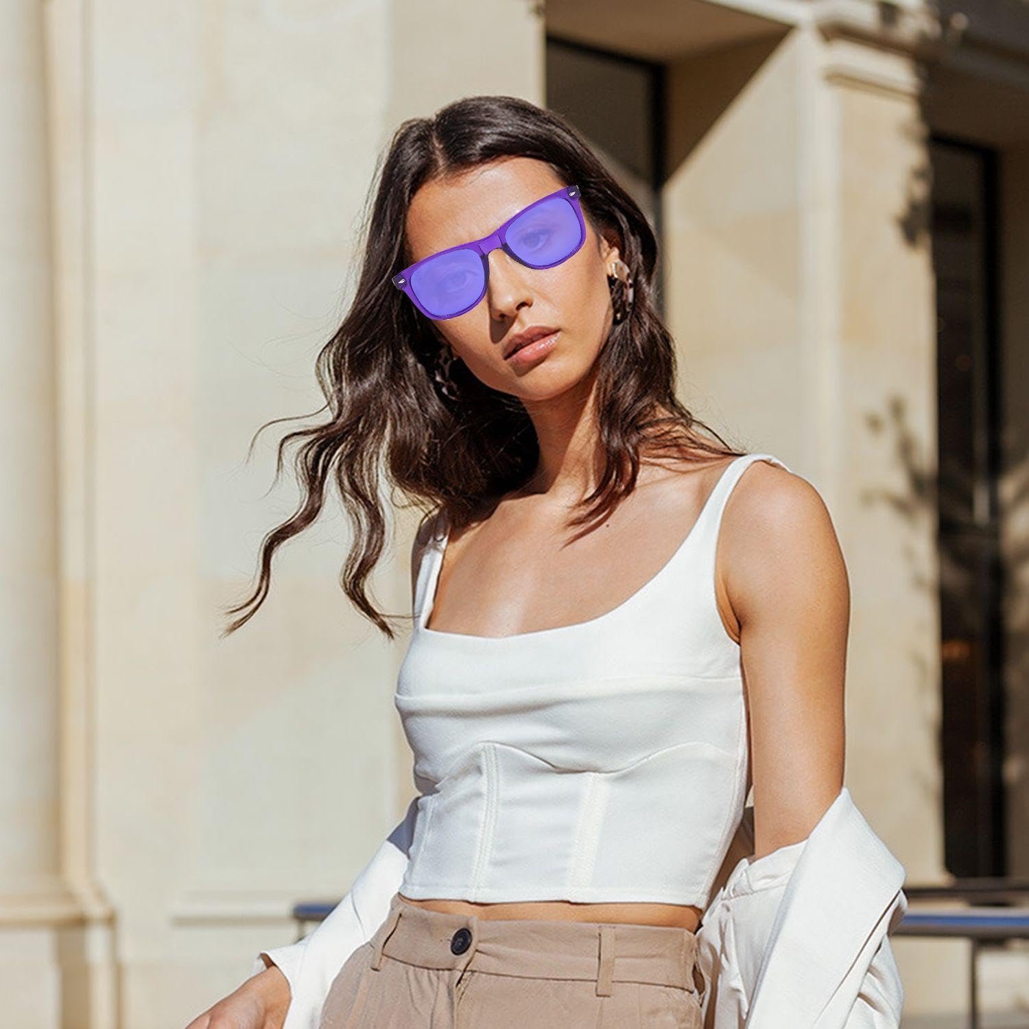 Сонцезахисні Окуляри Квадратні Фіолетовий, Помаранчевий (2 шт), фото №4