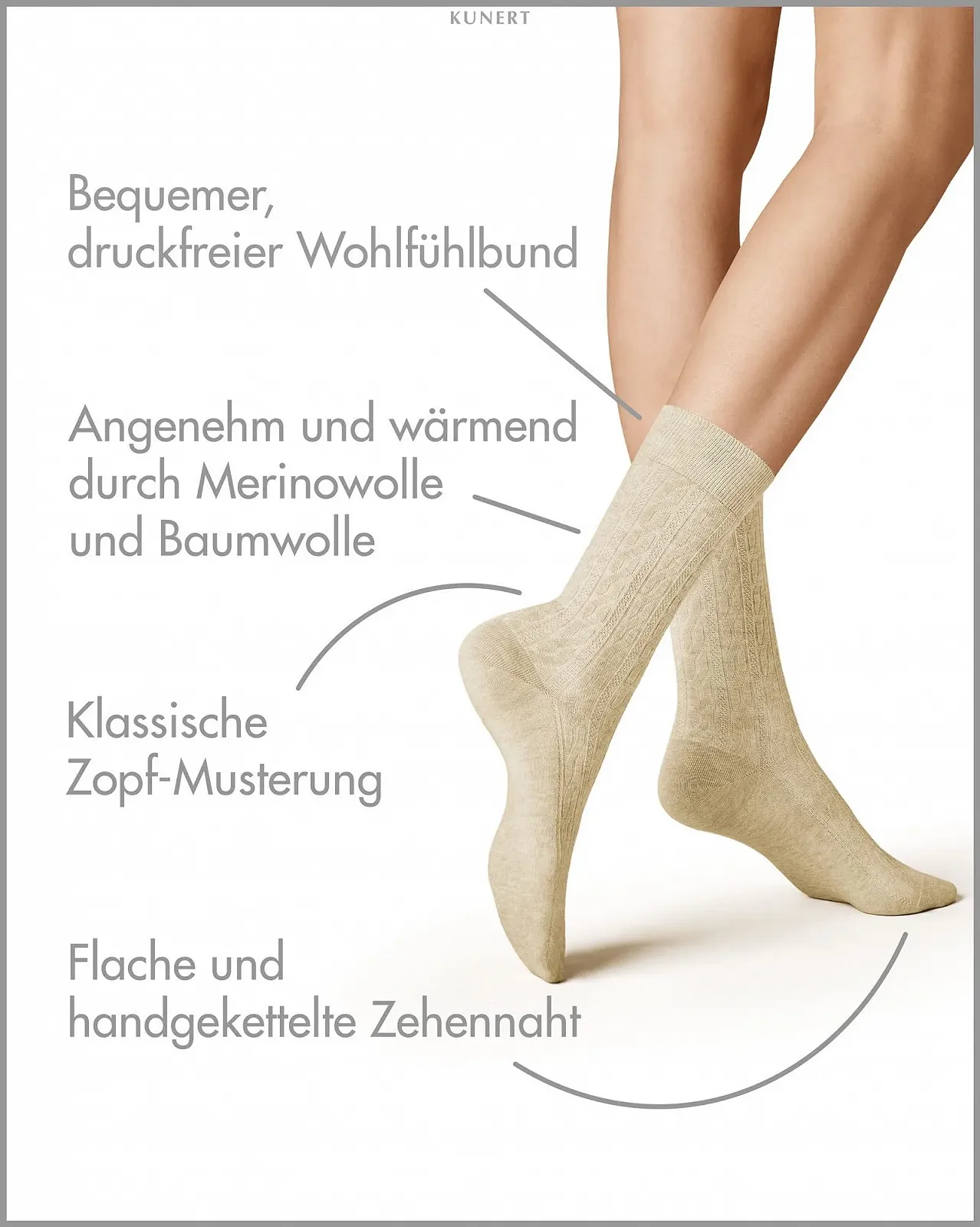 Носки KUNERT Winter Dreams Plait Soft, фото №2 Носки KUNERT Winter Dreams Plait Soft, фото №2