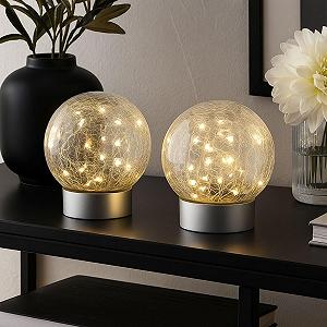 Настольная лампа GLOBO LIGHTING Break Glass LED IP44 12 x 13.5 см Набор из 2 шт. synthetic.ua - Фото 1