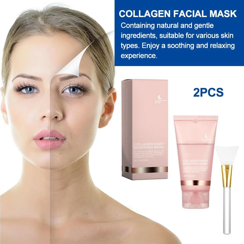 Маска Ночная Collagen Обёртывающая Маска для Лица, 75 г, 2 шт, фото №2