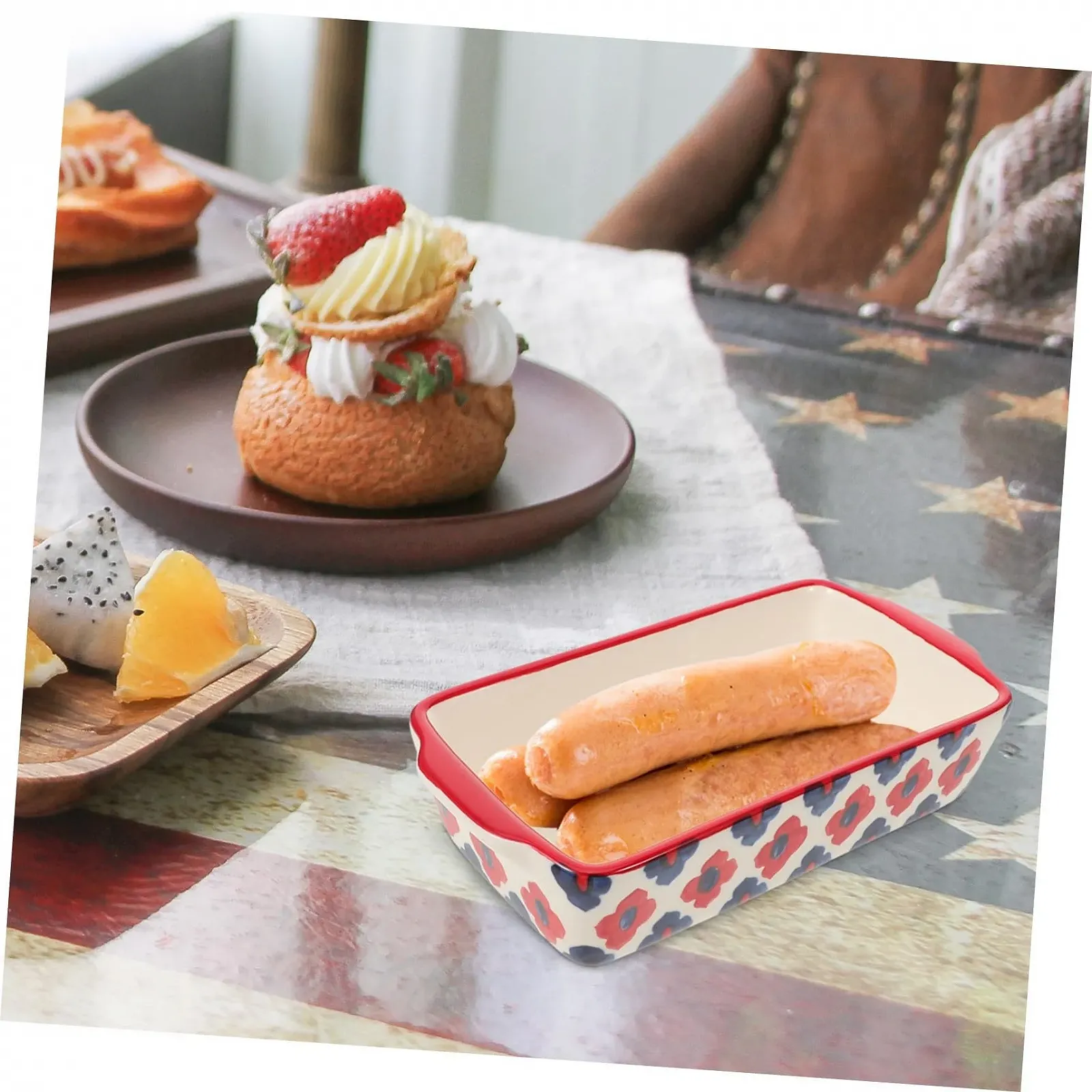 Форма для запікання VALICLUD Керамічна Прямокутна з бічними ручками, фото №4 Форма для запікання VALICLUD Керамічна Прямокутна з бічними ручками, фото №4