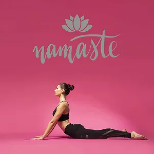 Наклейка на стіну Wandkind NAMASTE з квіткою лотоса Мандала Сіра 100 x 56 см synthetic.ua - Фото 1