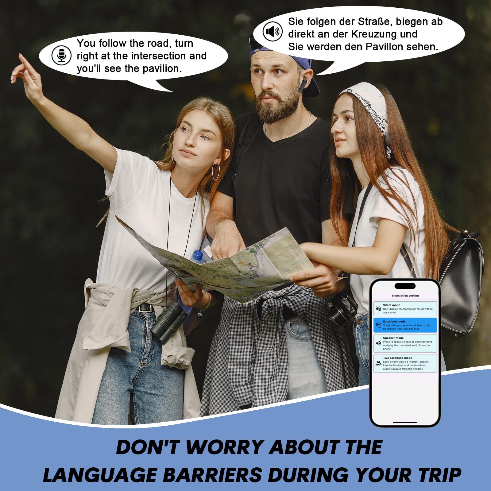 Навушники для перекладу AI Xmenha з сенсорним екраном, активним шумозаглушенням, бездротові ANC, фото №4 Навушники для перекладу AI Xmenha з сенсорним екраном, активним шумозаглушенням, бездротові ANC, фото №4