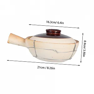 Горшок TOYANDONA Глиняный традиционный китайский с ручкой и проволокой 21 x 16.3 x 8.9 см synthetic.ua - Фото 1