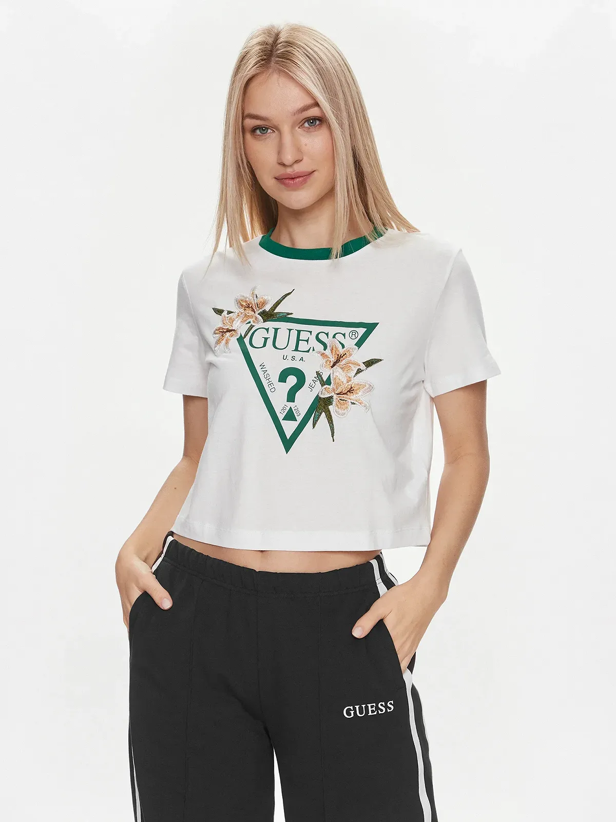 Жіноча футболка GUESS Activewear Z4RI02I3Z14 / Біла / Розмір M, фото №1
