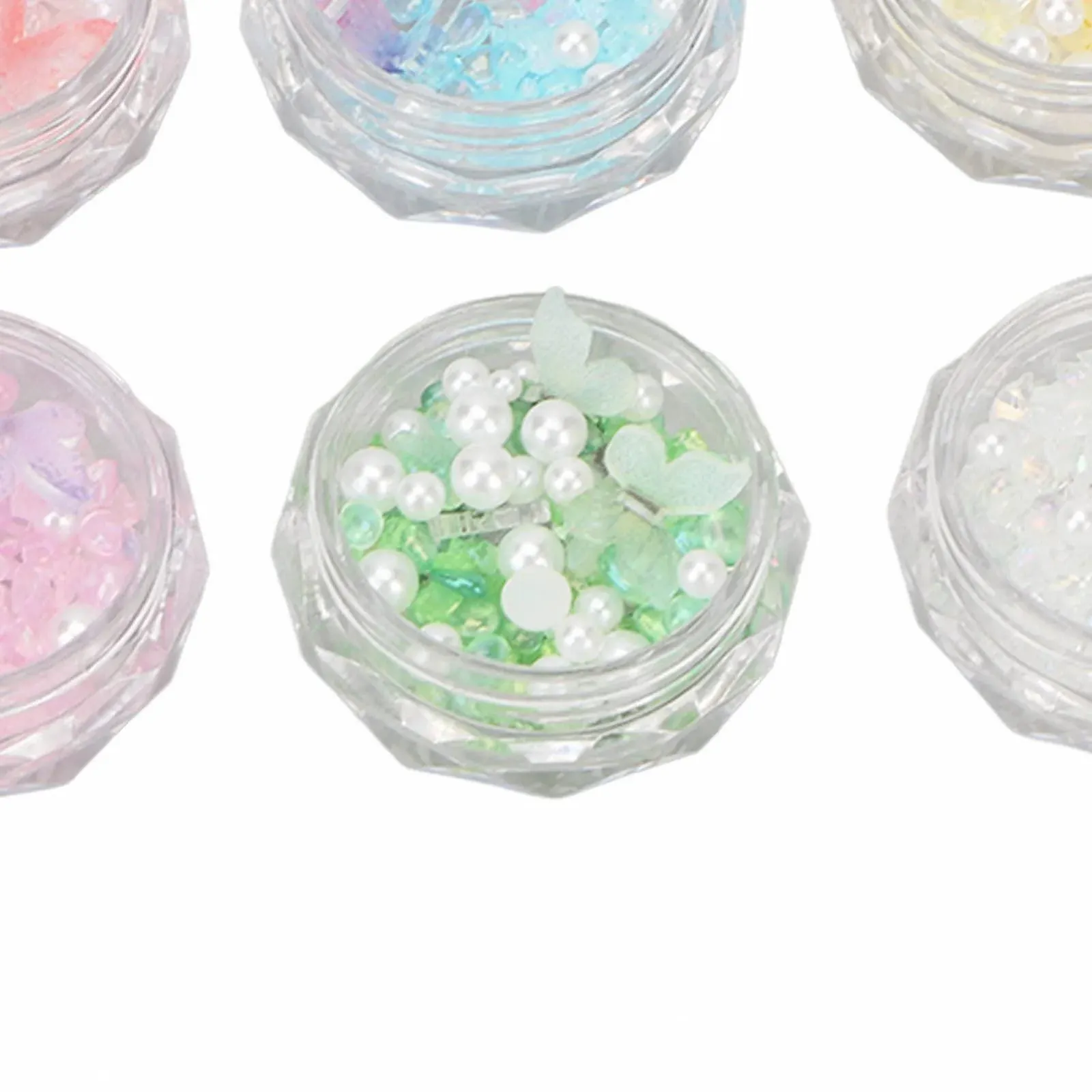 Набір прикрас для нігтів 3D Метелик Harz 6 коробок, штучні перли, фото №7