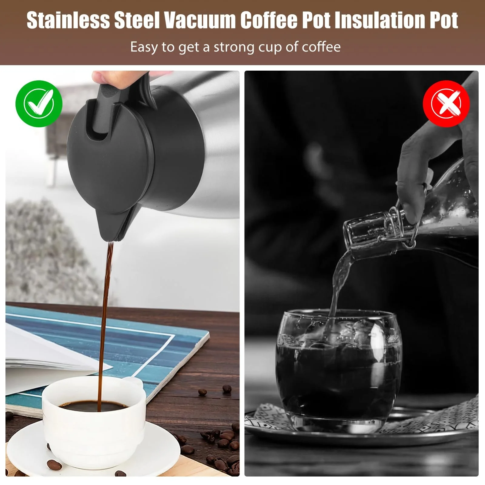 Термос-кавник 2 літри, нержавіюча сталь, з подвійними стінками, термічний кавник з герметичною кришкою, фото №3 Термос-кавник 2 літри, нержавіюча сталь, з подвійними стінками, термічний кавник з герметичною кришкою, фото №3