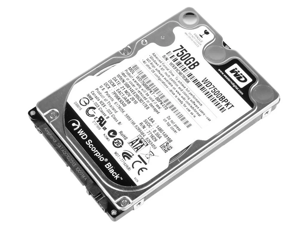 Жесткий диск Western Digital Black WD7500BPKT 750GB 2.5" SATA 3 Gb/s 7200 rpm OEM, фото №1