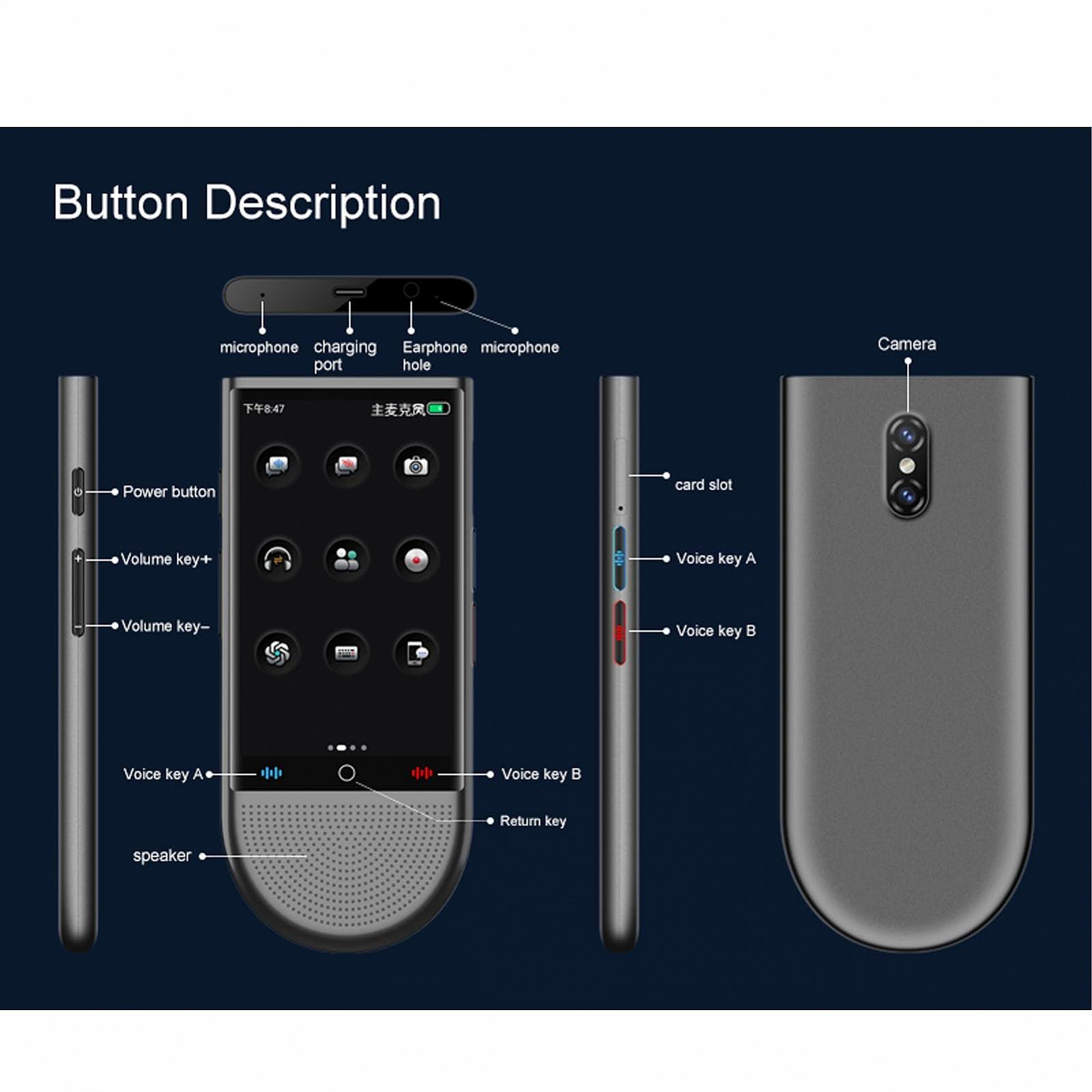Пристрій для усного перекладу AI Translator 2025, 138 мов, двосторонній, портативний, в реальному часі, офлайн, фото, для бізнесу, фото №6