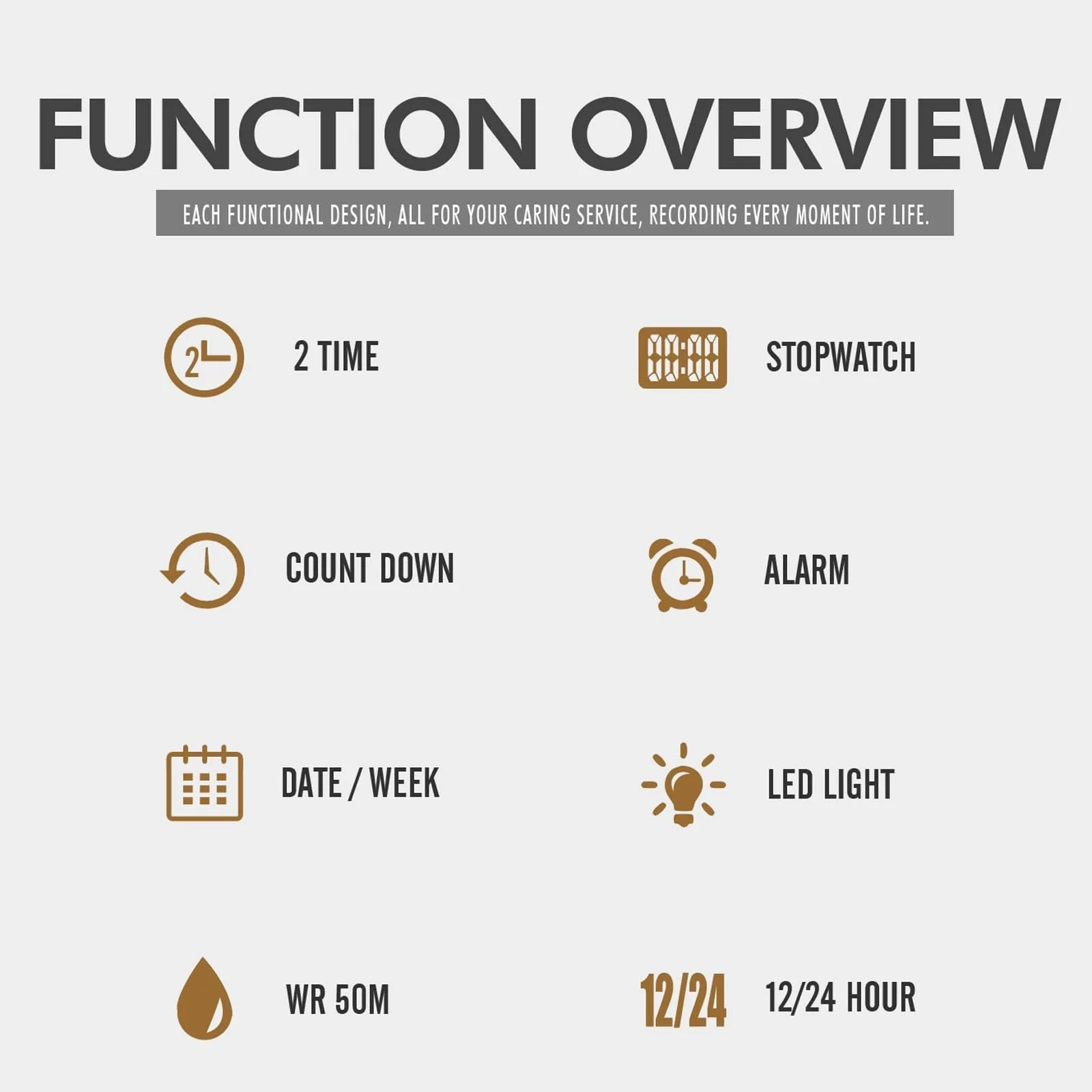 Цифровые LED часы Findtime Мужские Женские Прямоугольные Квадратные Большие Цифры Унисекс Мужские Спортивные Водонепроницаемые Двойное Время Таймер Секундомер Черный, фото №8