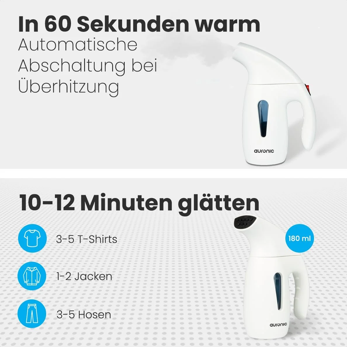 Отпариватель-щетка Auronic 180 мл White, фото №4