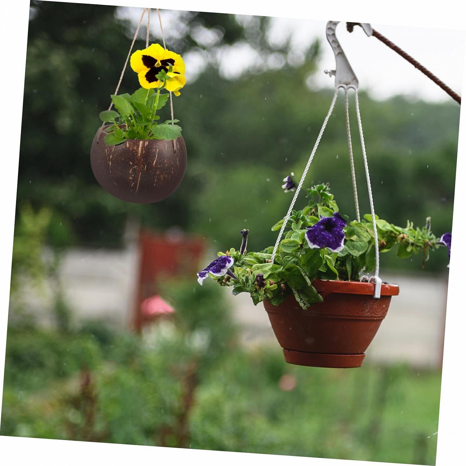 Підвісний квітковий горщик Supvox з кокосової шкаралупи, фото №6