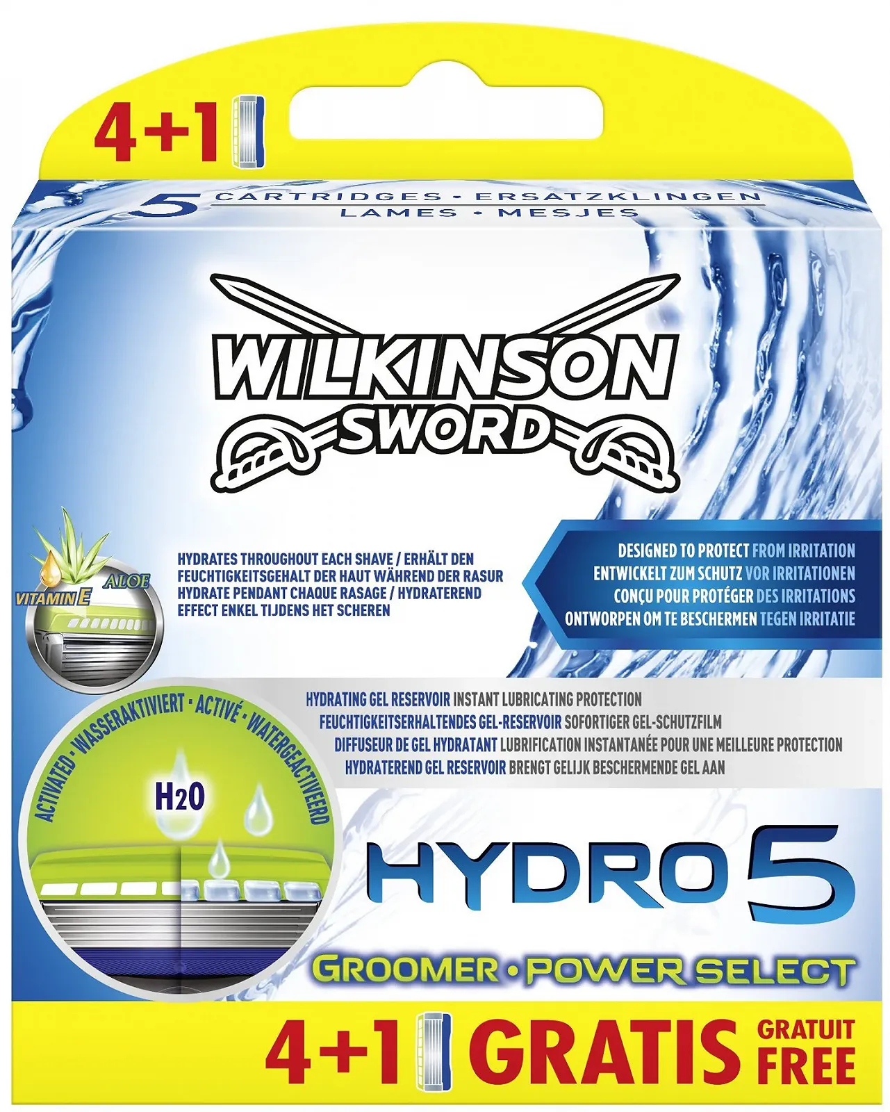 Сменные лезвия для бритья Wilkinson Sword Hydro 5 Groomer / Power Select 4 + 1 шт., фото №1 Сменные лезвия для бритья Wilkinson Sword Hydro 5 Groomer / Power Select 4 + 1 шт., фото №1