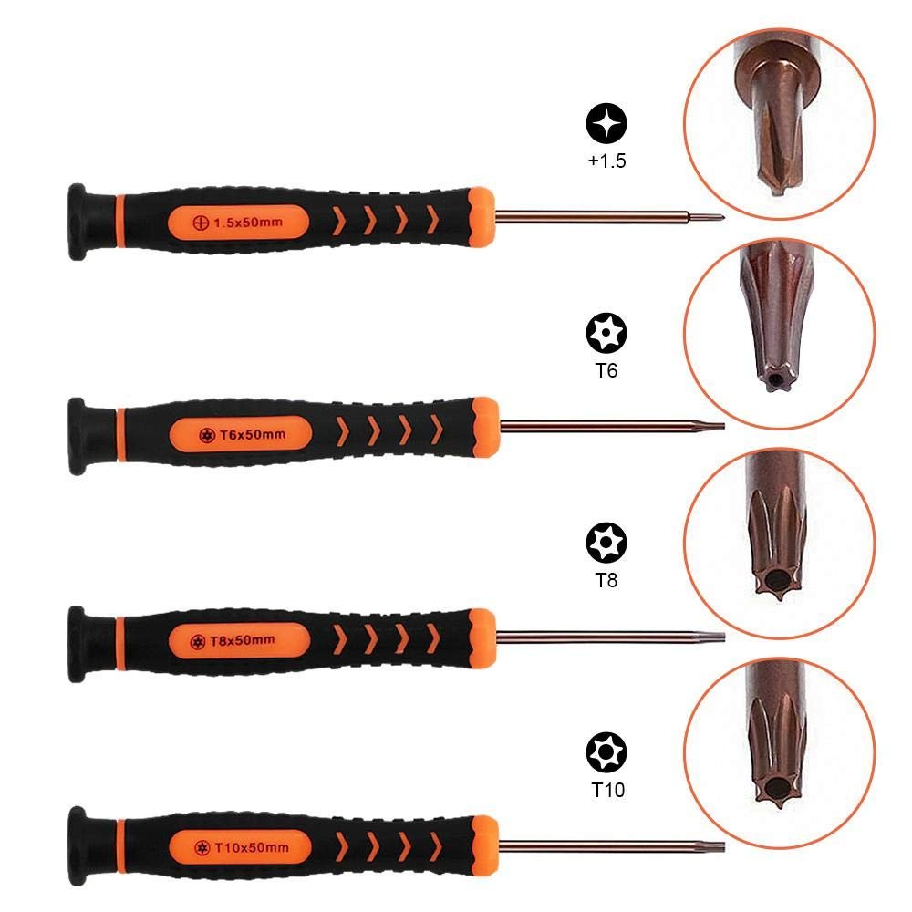 Набір викруток Torx для Xbox One, Xbox 360, PS3, PS4 Controller, набір інструментів для ремонту, що включає торкс-викрутки T6, T8, T10, інструмент для підйому, щітка та пінцет ESD у чохлі EVA, фото №3