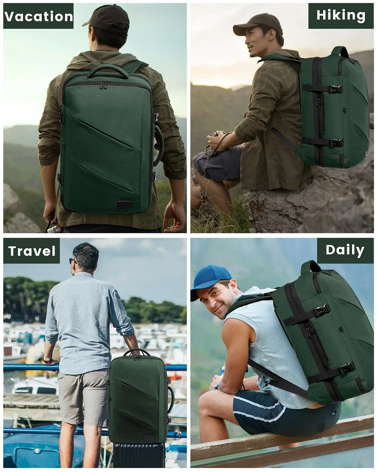 Рюкзак для ноутбука LOVEVOOK Expandable 17.3" Dark Green, фото №6 Рюкзак для ноутбука LOVEVOOK Expandable 17.3" Dark Green, фото №6