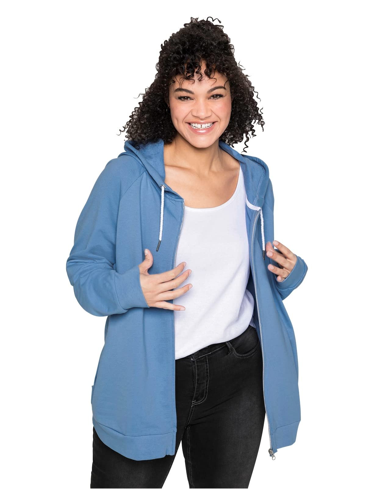 Женская Спортивная Куртка Sheego Plus Size с принтом и карманами, V-образным вырезом, фото №1