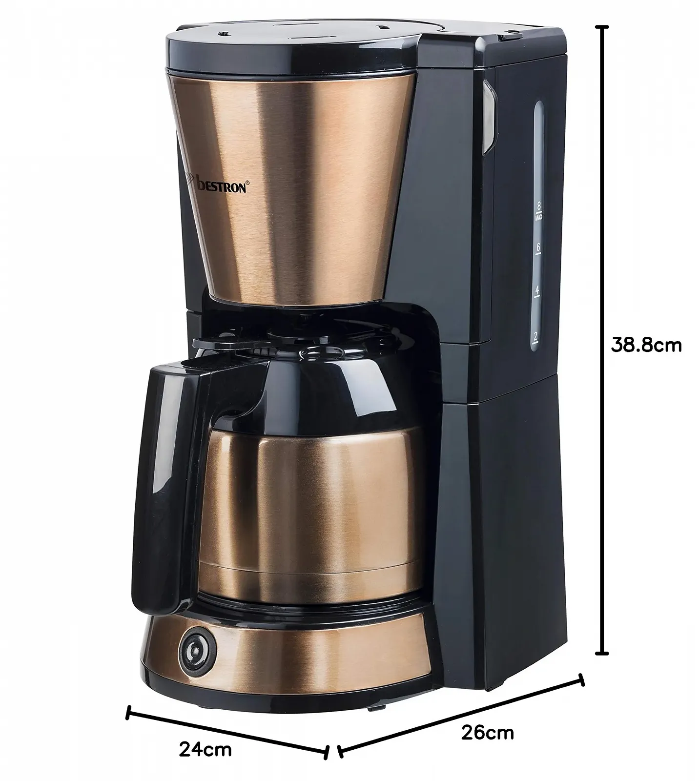 Капельная кофеварка Bestron ACM1000CO 8 чашек Термокувшин 1 L 900 W Медная, фото №8