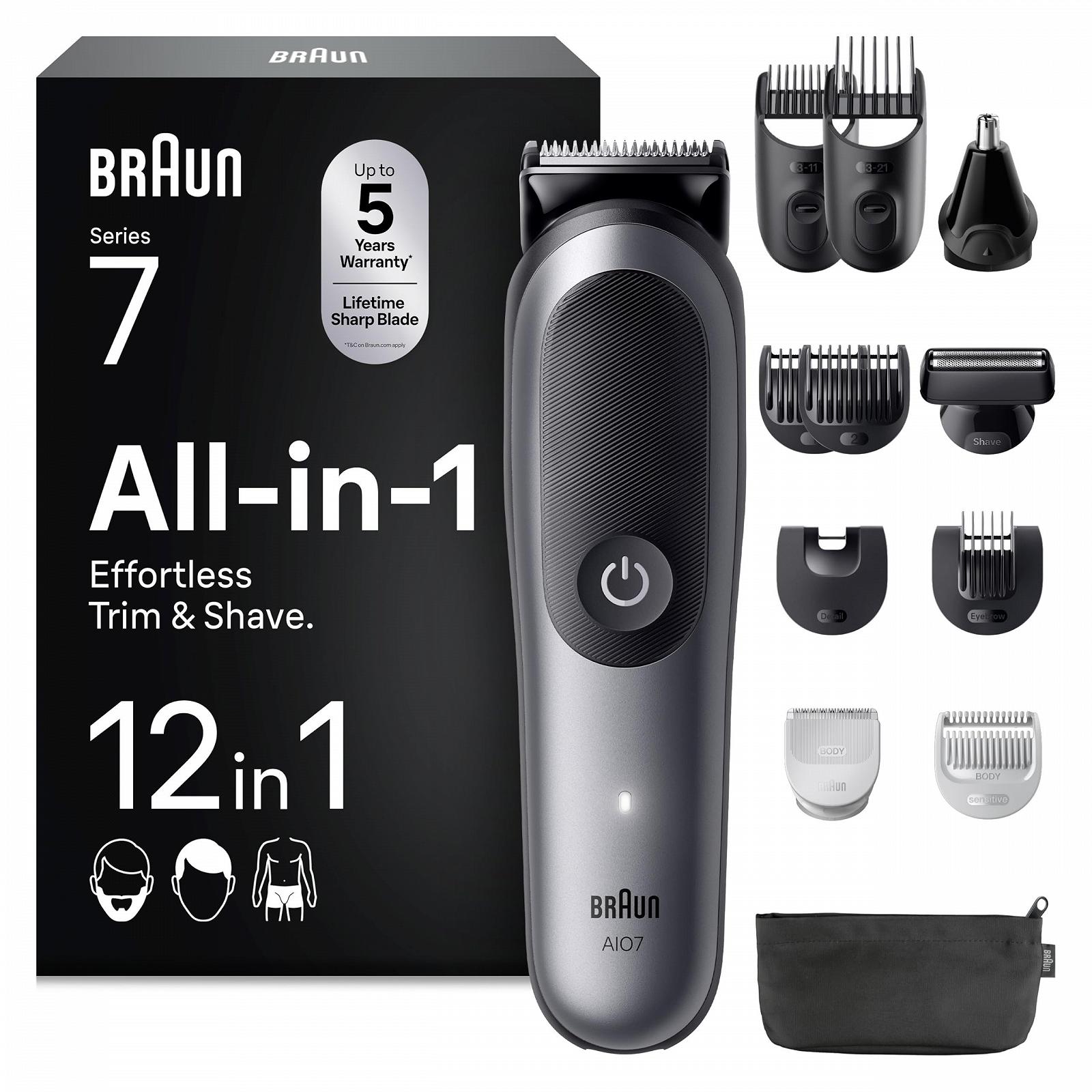 Универсальный триммер Braun Series 7 AIO7545 12-в-1 водонепроницаемый Серый, фото №1 Универсальный триммер Braun Series 7 AIO7545 12-в-1 водонепроницаемый Серый, фото №1