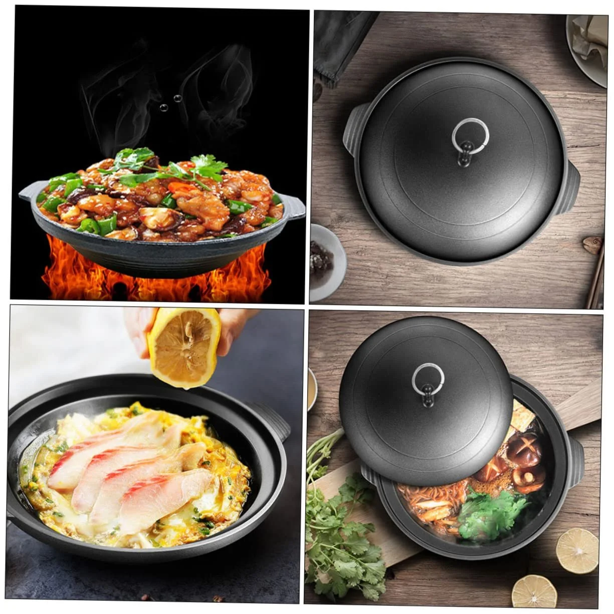 Кастрюля чугунная термостойкая для риса и курицы с крышкой, фото №5