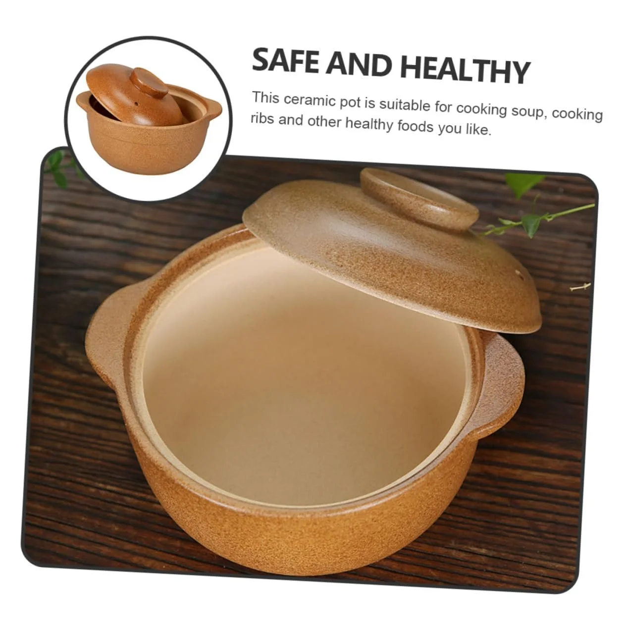 Кастрюля керамическая 1,6 л с крышкой термостойкая для супа, фото №7